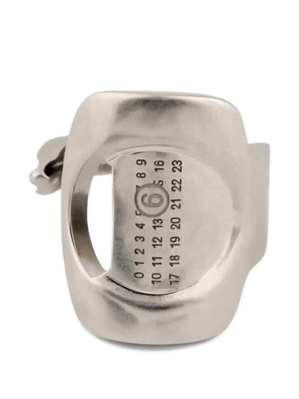 MM6 Maison Margiela logo-detail ring - Argento