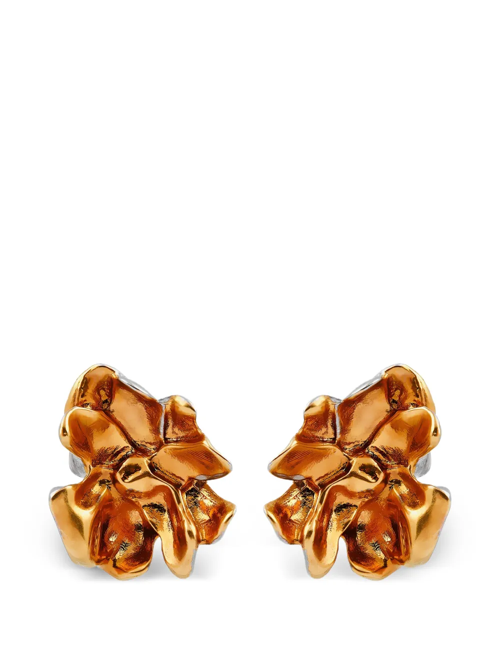 Marni Flower-shaped Earrings In Orange
