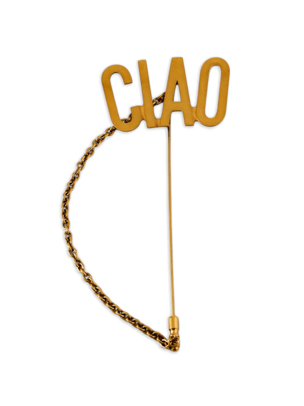 Moschino chain-detail brooch - Gold