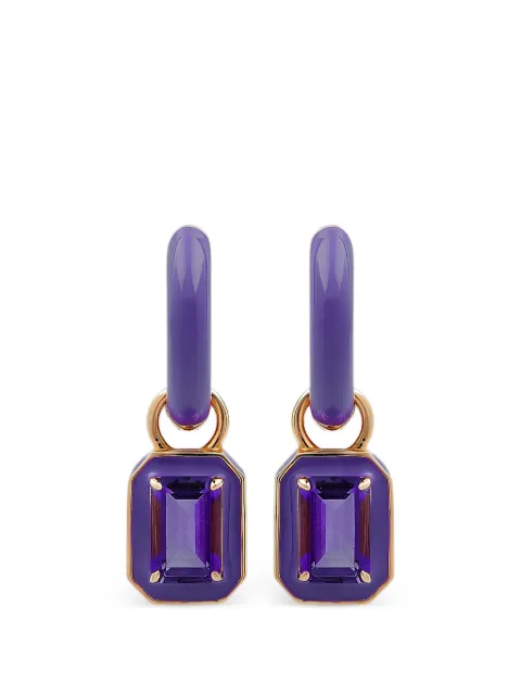 Herald Percy Diamonds Emaillierte Ohrringe mit Amethyst