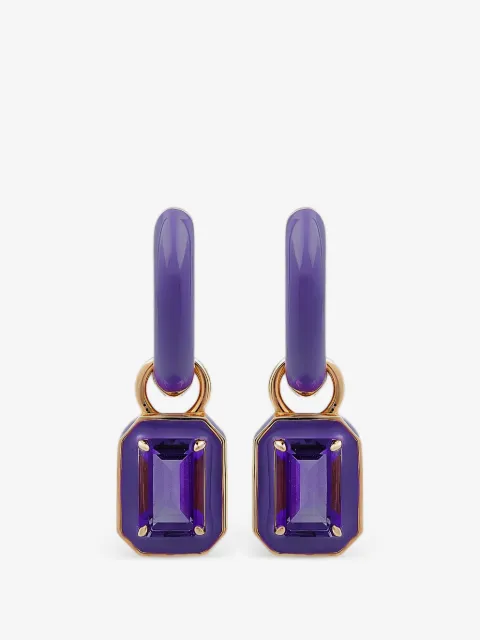 Herald Percy Diamonds aretes con amatista esmaltada