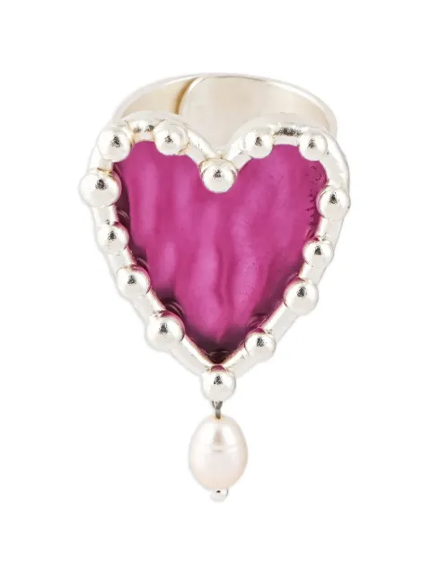 Poison Drop Lab heart pearl ring