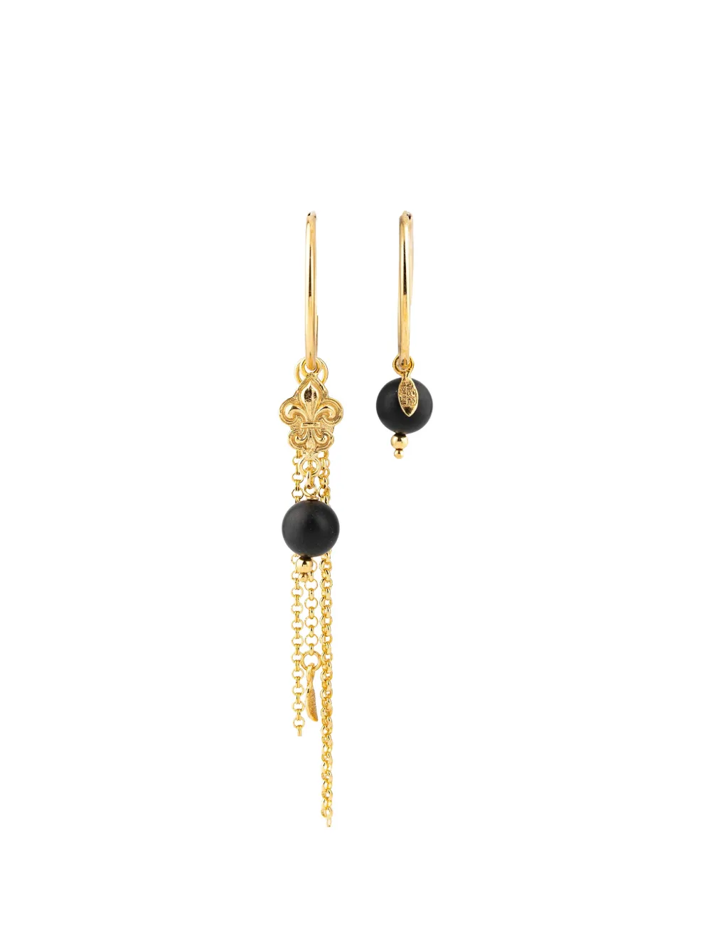 Gem Kingdom asymmetric onyx earrings - Oro