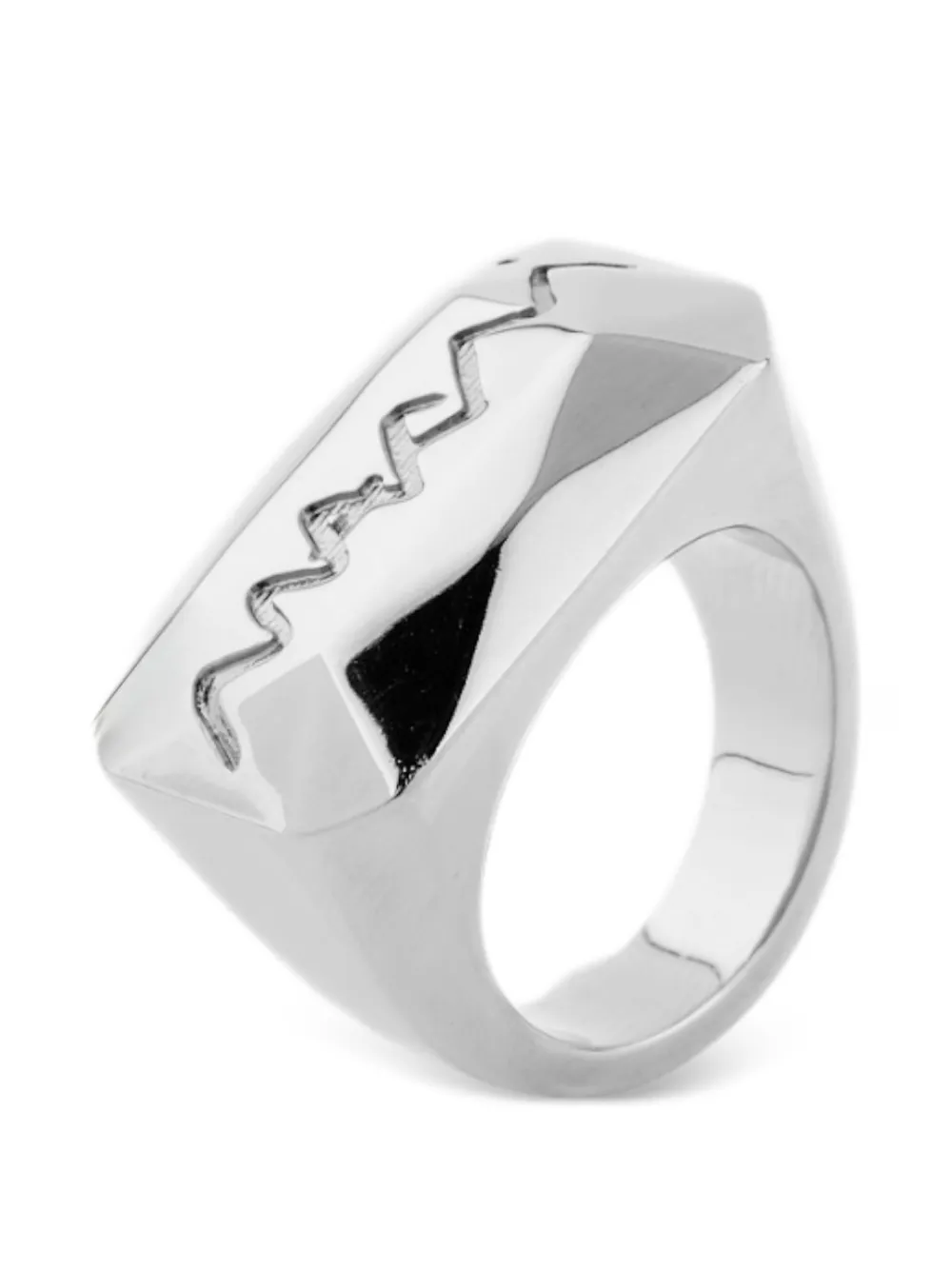 Marni Logo-engraved Ring In Neutral