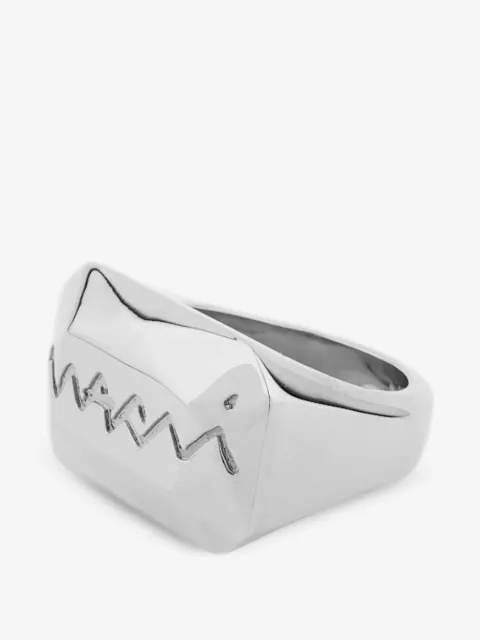 Marni logo-engraved ring
