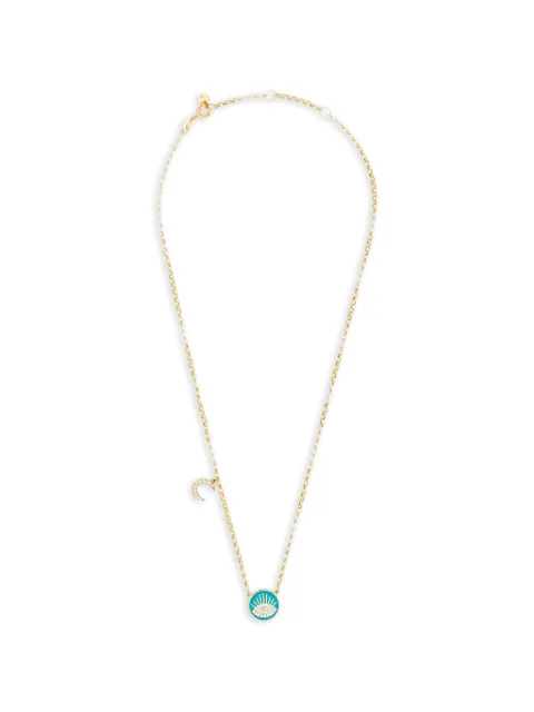 Falamank collar con dije de turquesa y diamantes