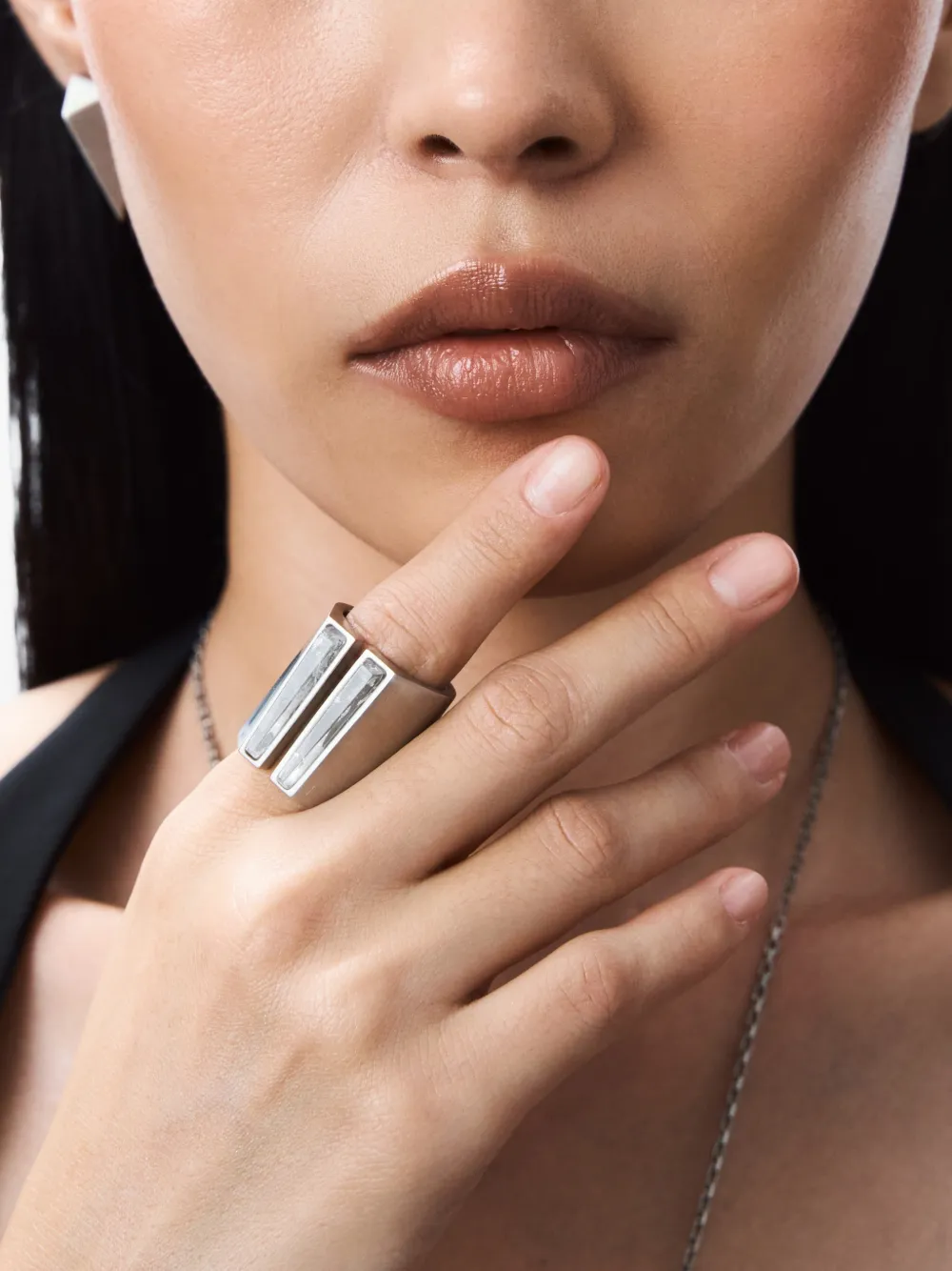 Rick Owens Silver Slitted Thumb Ring | Smart Closet
