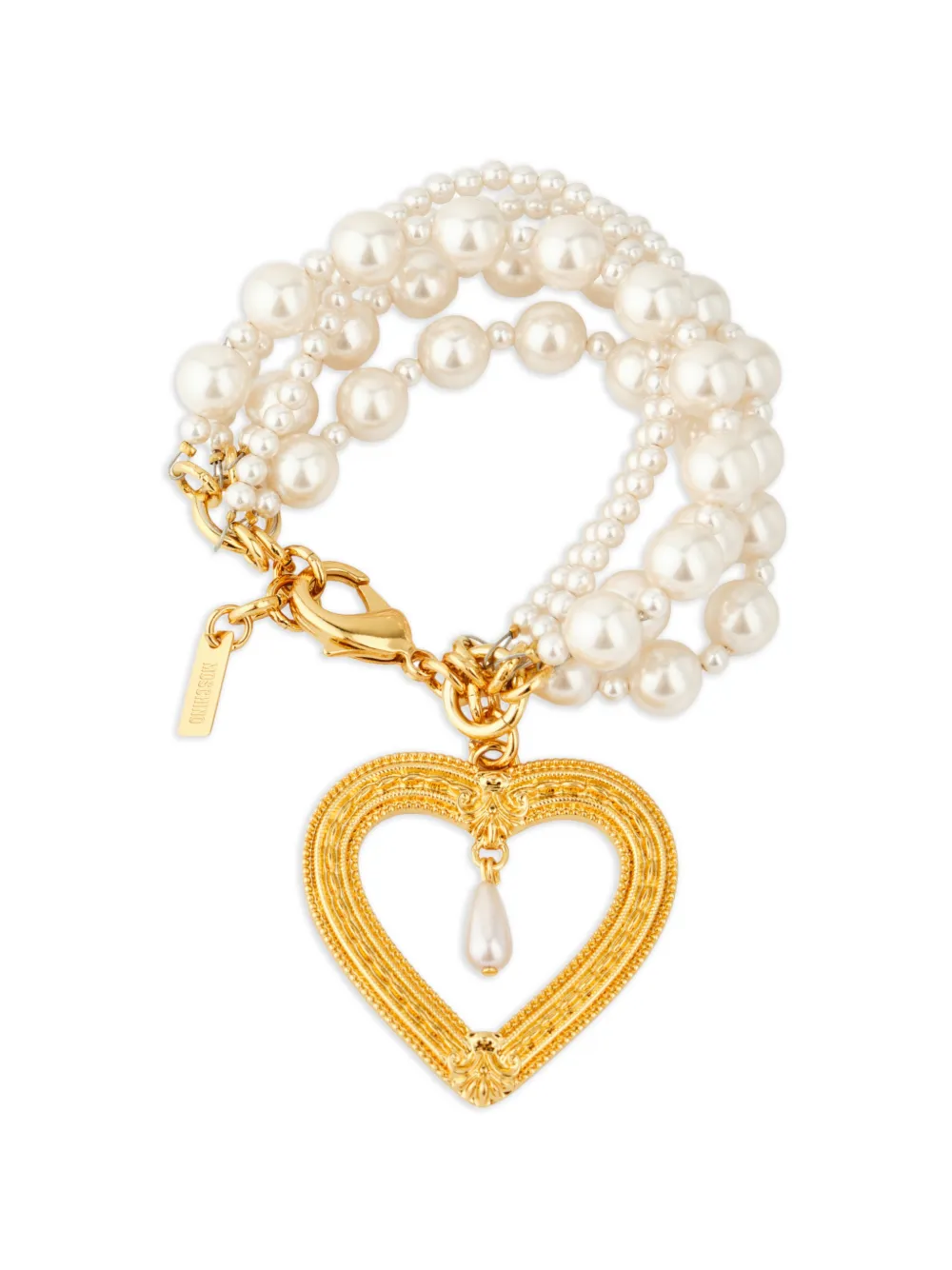 Moschino heart pearl bracelet - Oro