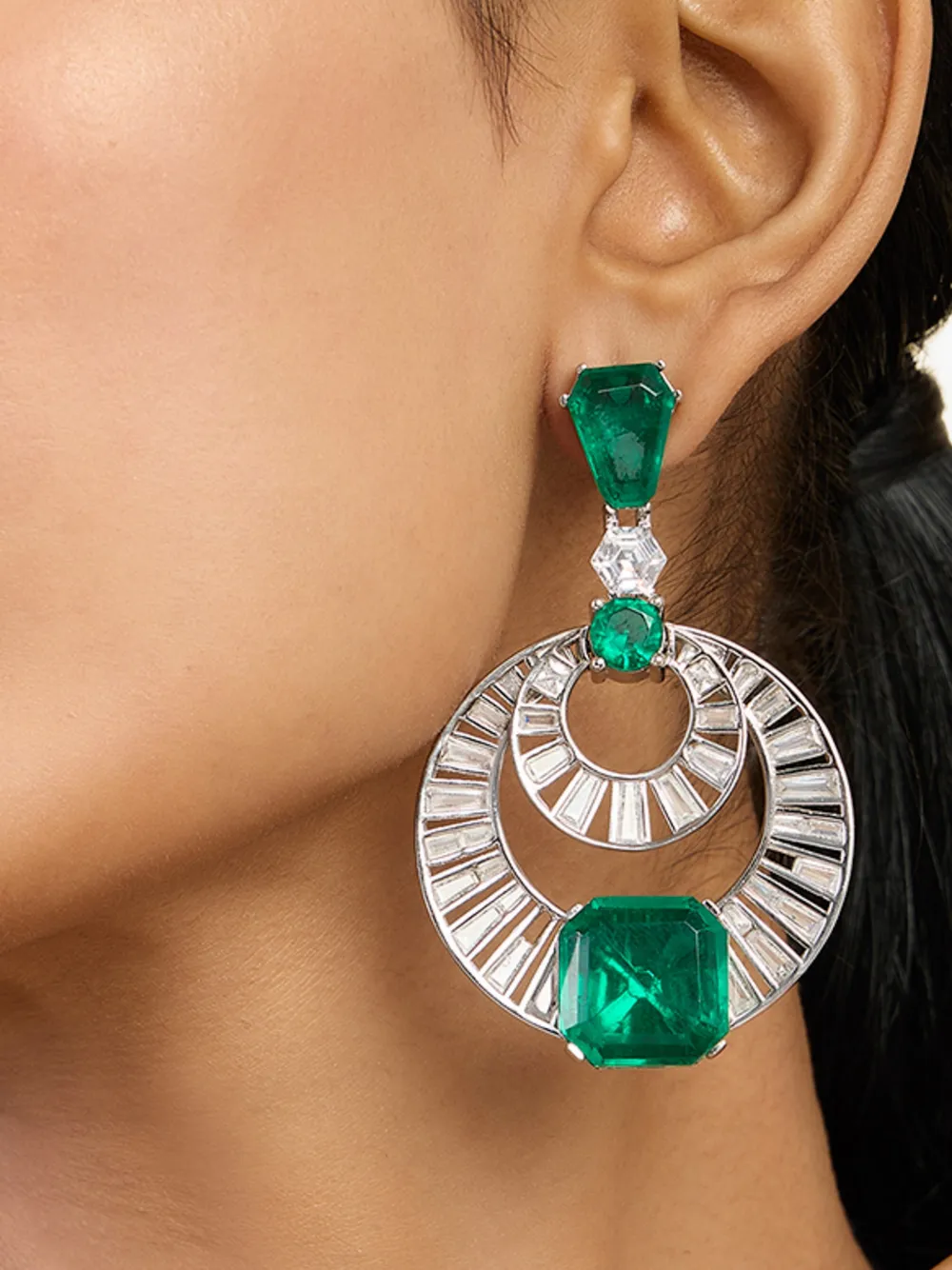  Isharya Pendientes Doublet Moon Bali - Plateado 