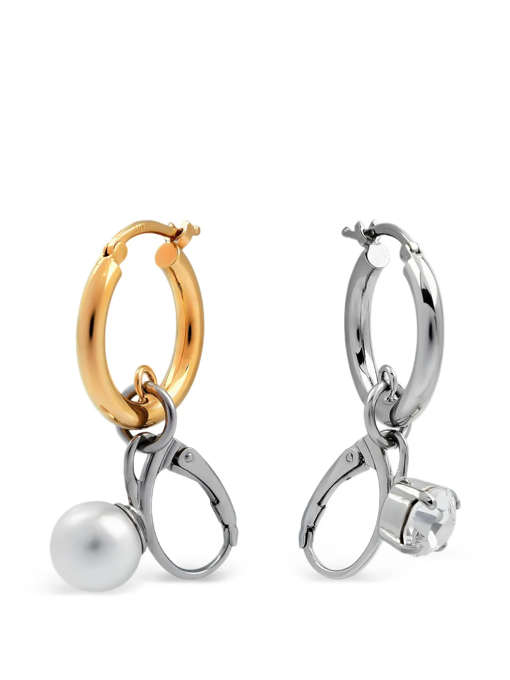 MM6 Maison Margiela asymmetric drop earrings - Oro