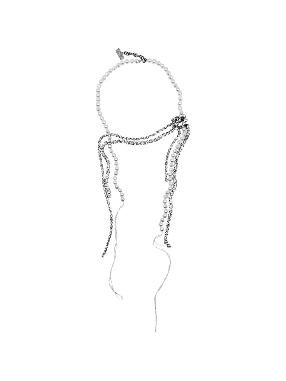 MM6 Maison Margiela pearl-embellished Necklace | White | FARFETCH SG