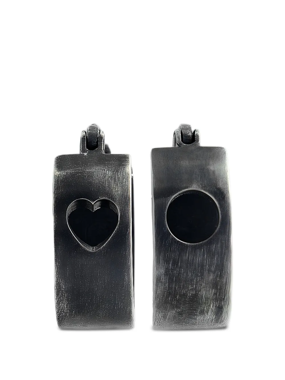 MM6 Maison Margiela cut out-detail hoop earrings - Grigio