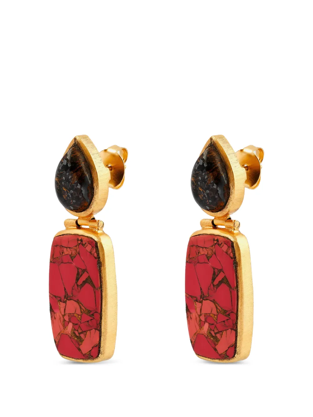 Boheme Rectangle-shape Earrings In Red
