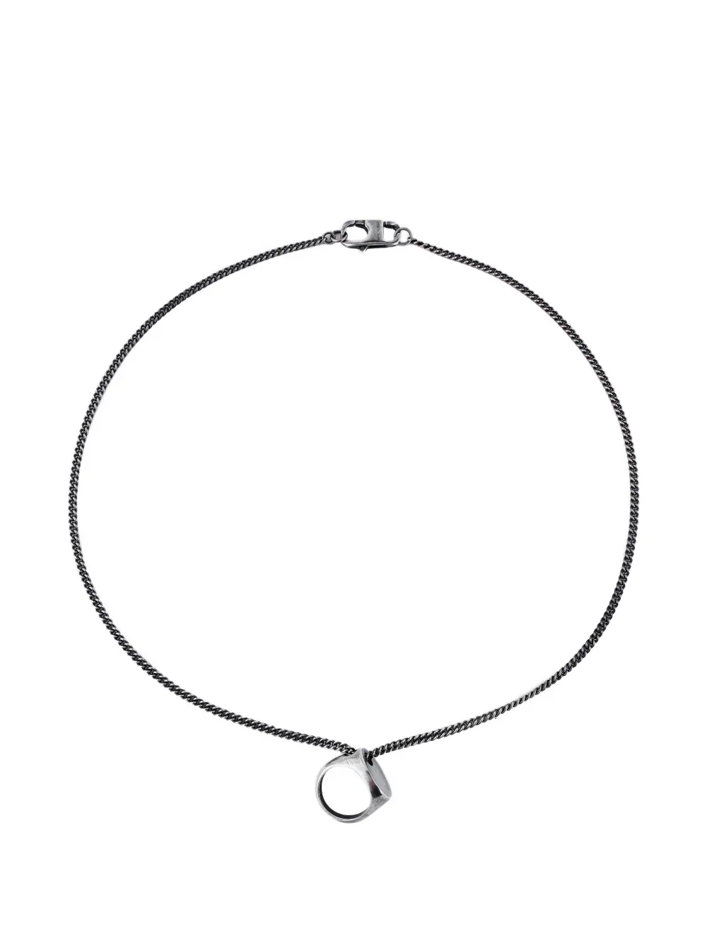 MM6 Maison Margiela ring-pendant chain necklace - Argento
