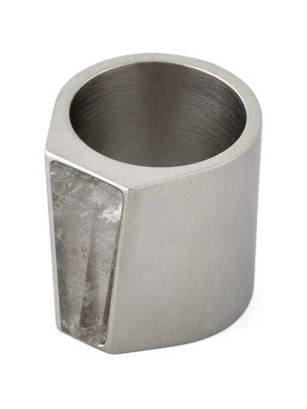 Rick Owens Beveled Crystal Trunk Ring | Silver | FARFETCH Rick Owens Beveled Crystal Trunk Ring | Silver | FARFETCH