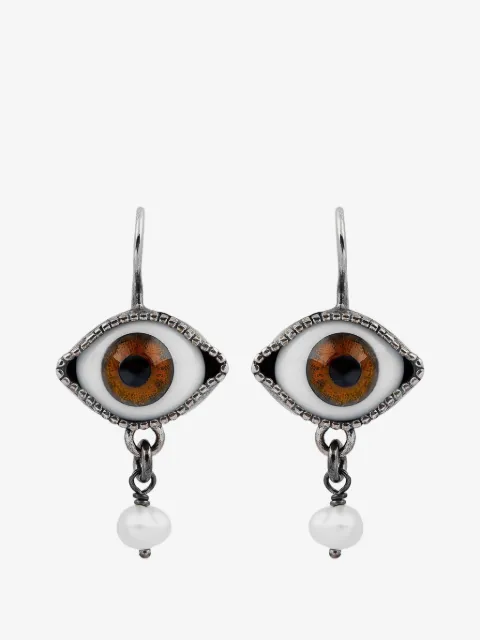 Gem Kingdom eye-motif drop earrings