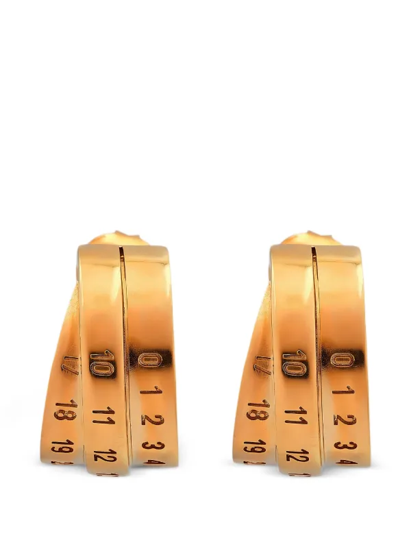 MM6 Maison Margiela Triple Logo Earrings in Gold