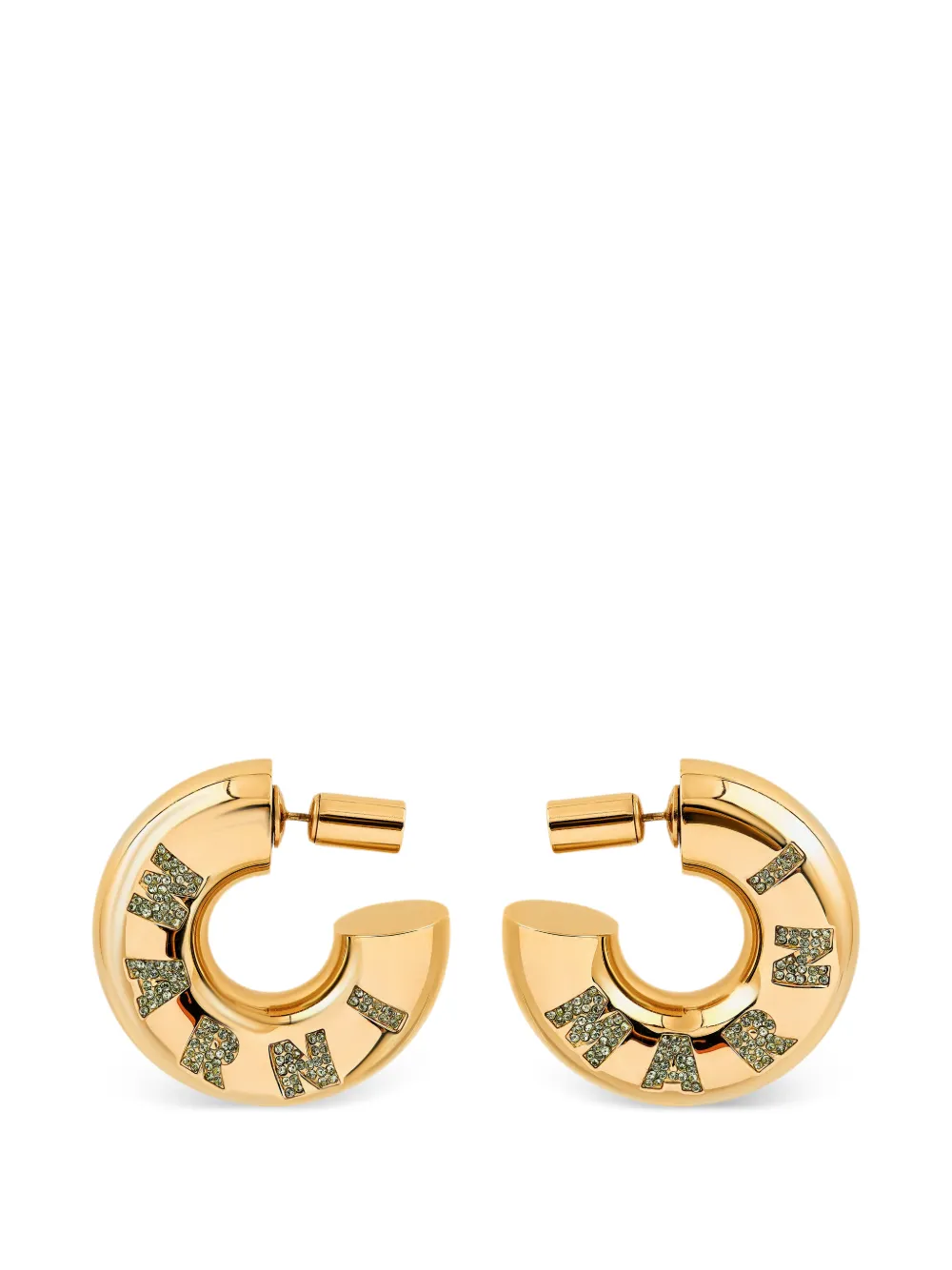 Marni Crystal-embellished Hoop Earrings in Gold, view 2
