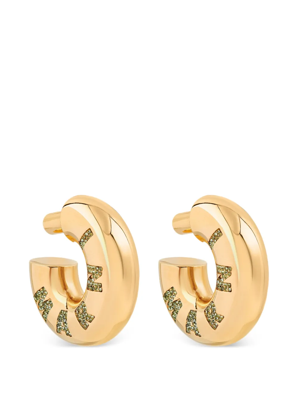 Marni Crystal-embellished Hoop Earrings In Gold