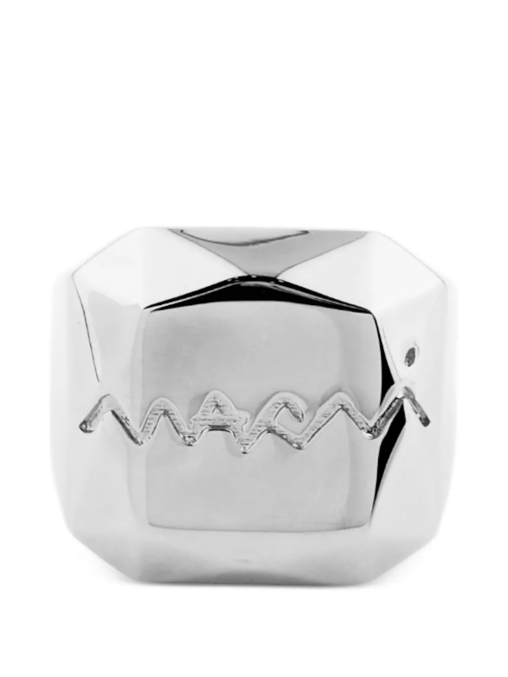 Marni patterned signet ring - Argento