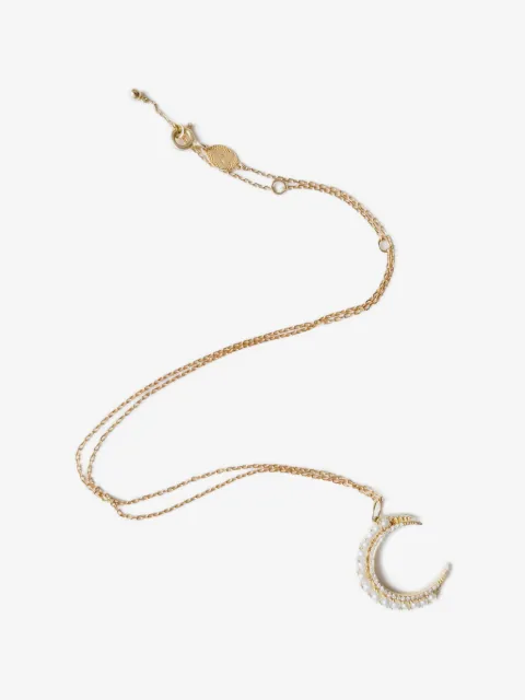 TinyOm moon-pendant necklace