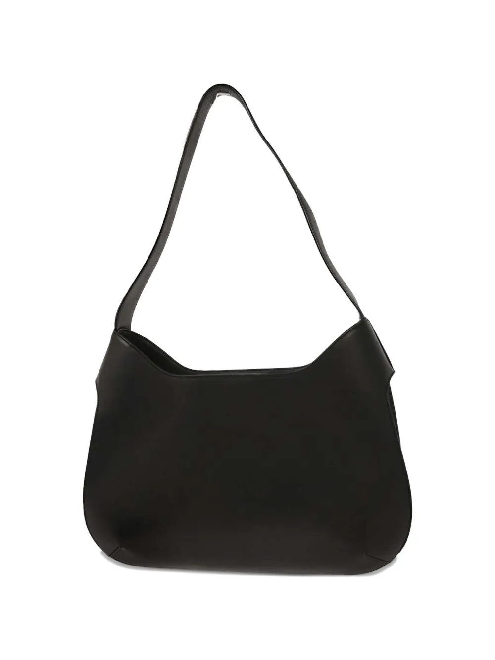 1990-2000s Wooden-Detail Leather Shoulder Bag