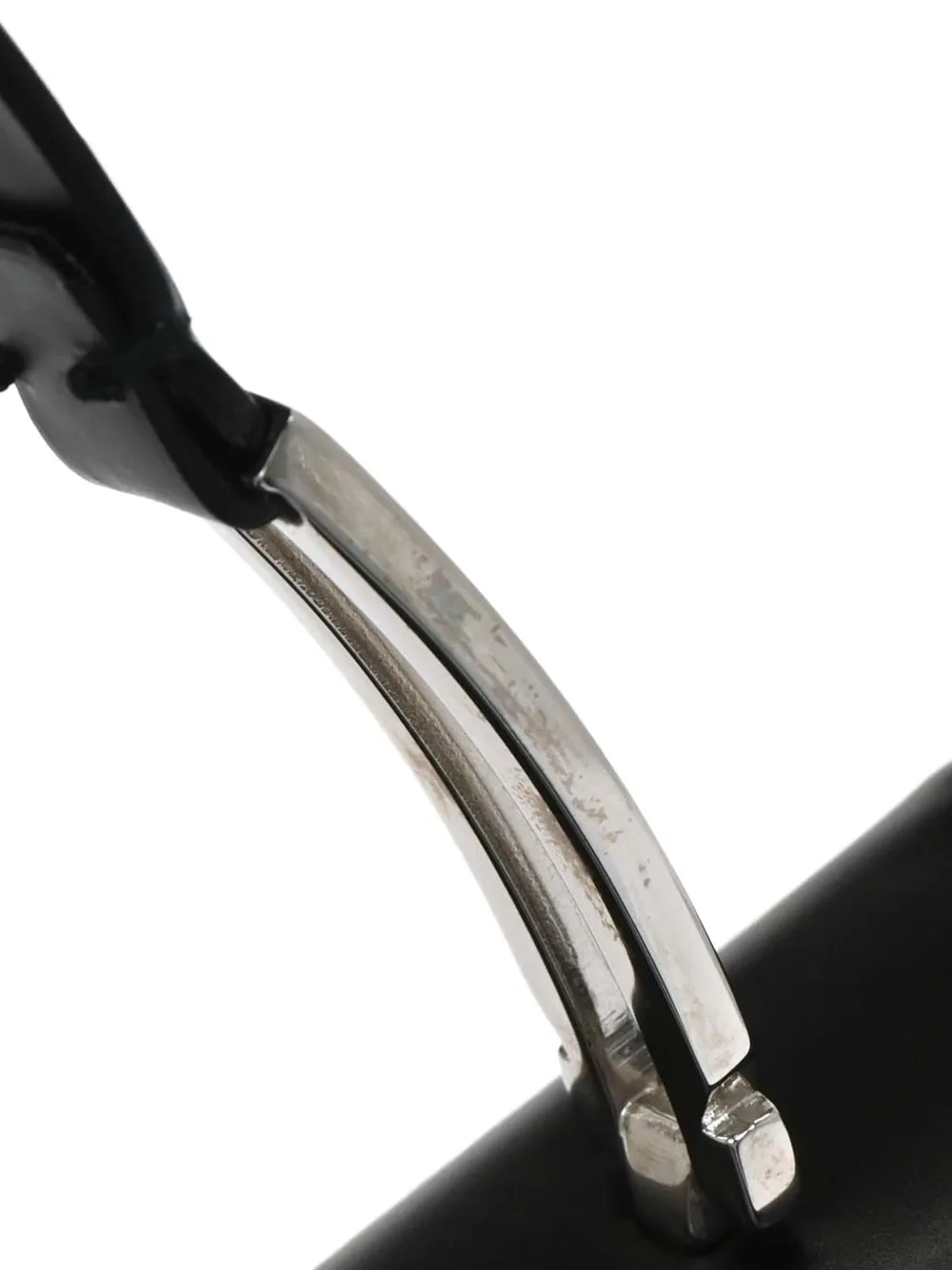 1990-2000s Metal-Handle Leather Shoulder Bag