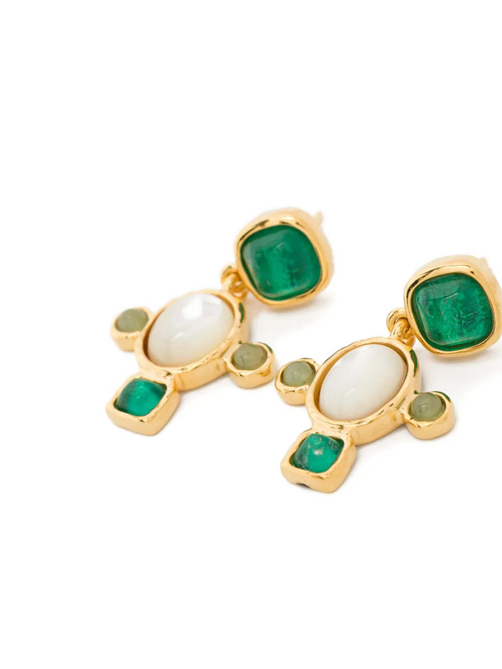  Goossens Cross Lagune Earrings - Green 