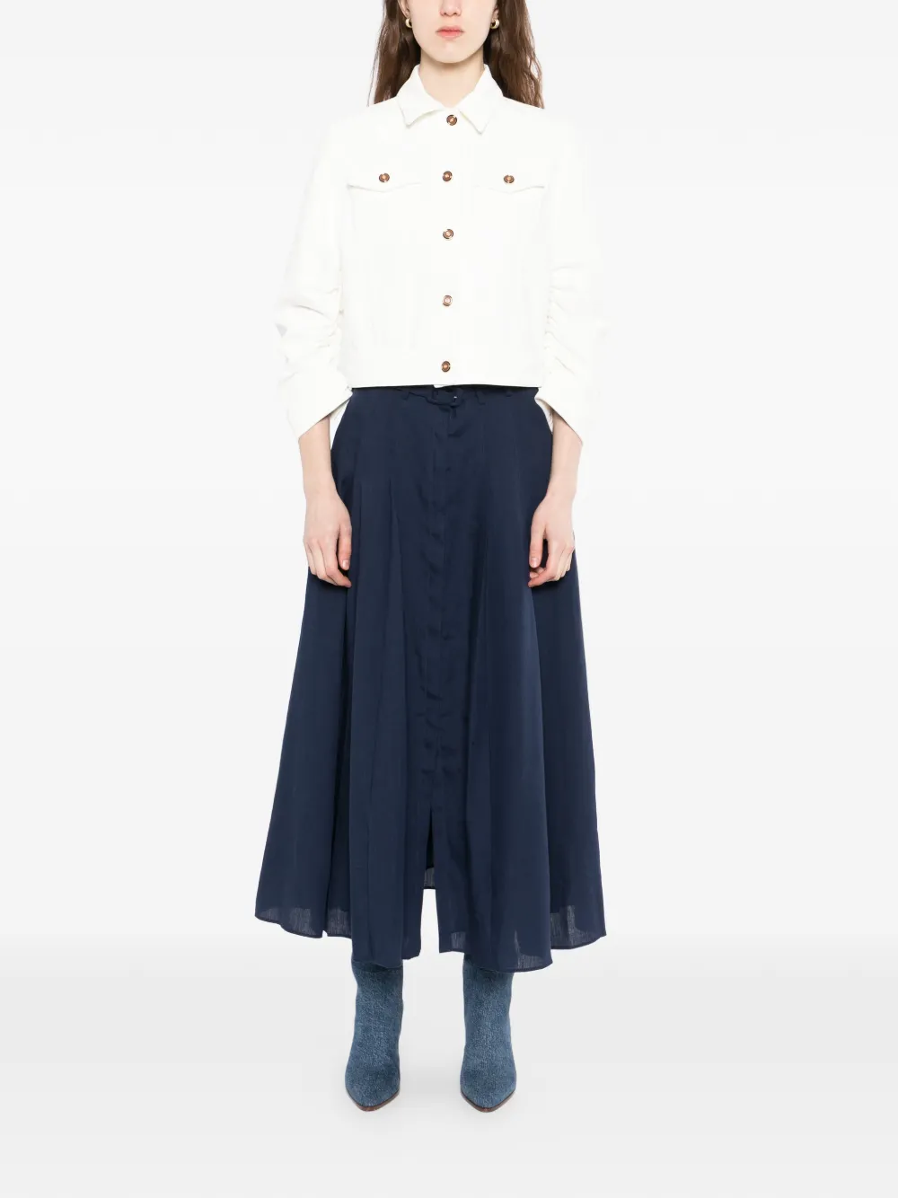 Dugald Pleated Midi Skirt