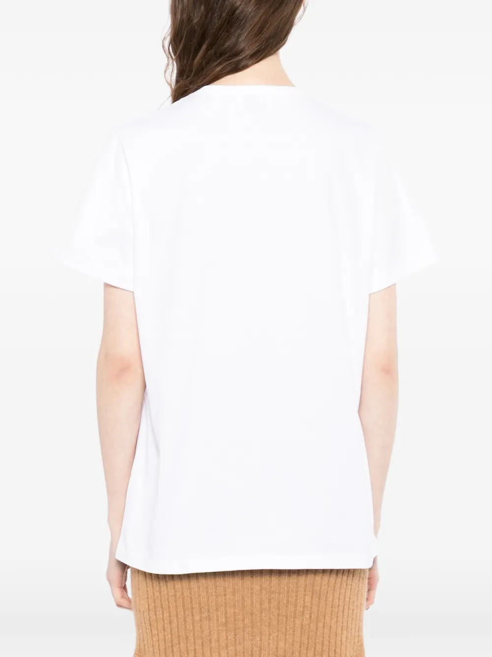 Barrie T-shirt met kasjmier patch en logo Wit