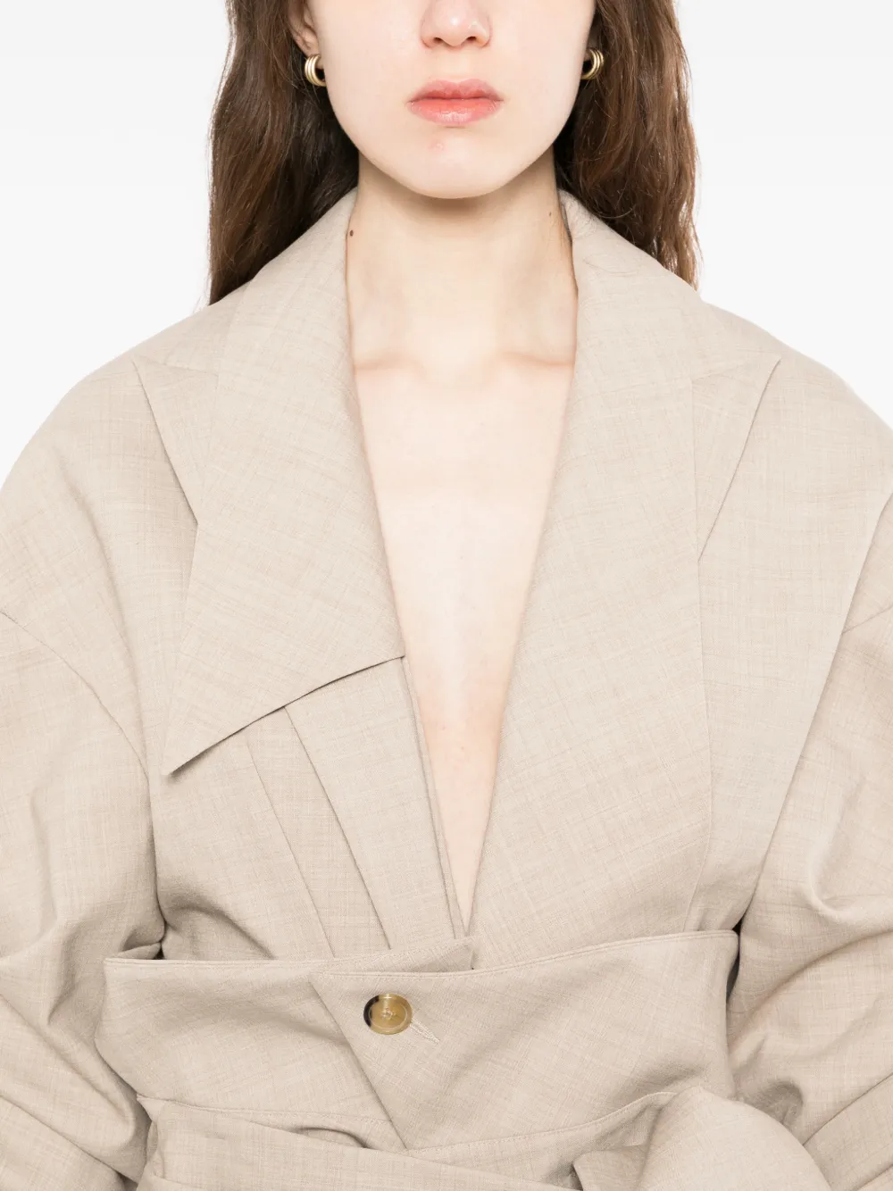 Shirt-Collar Tailored Bodysuit