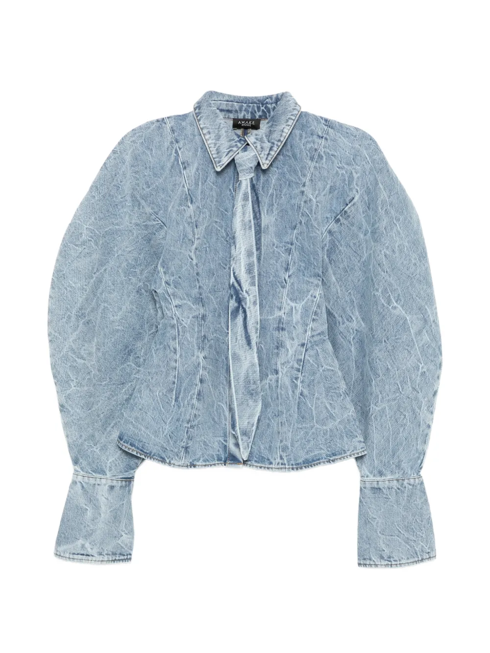 A.W.A.K.E. Mode Camicia denim con maniche a palloncino - Blu