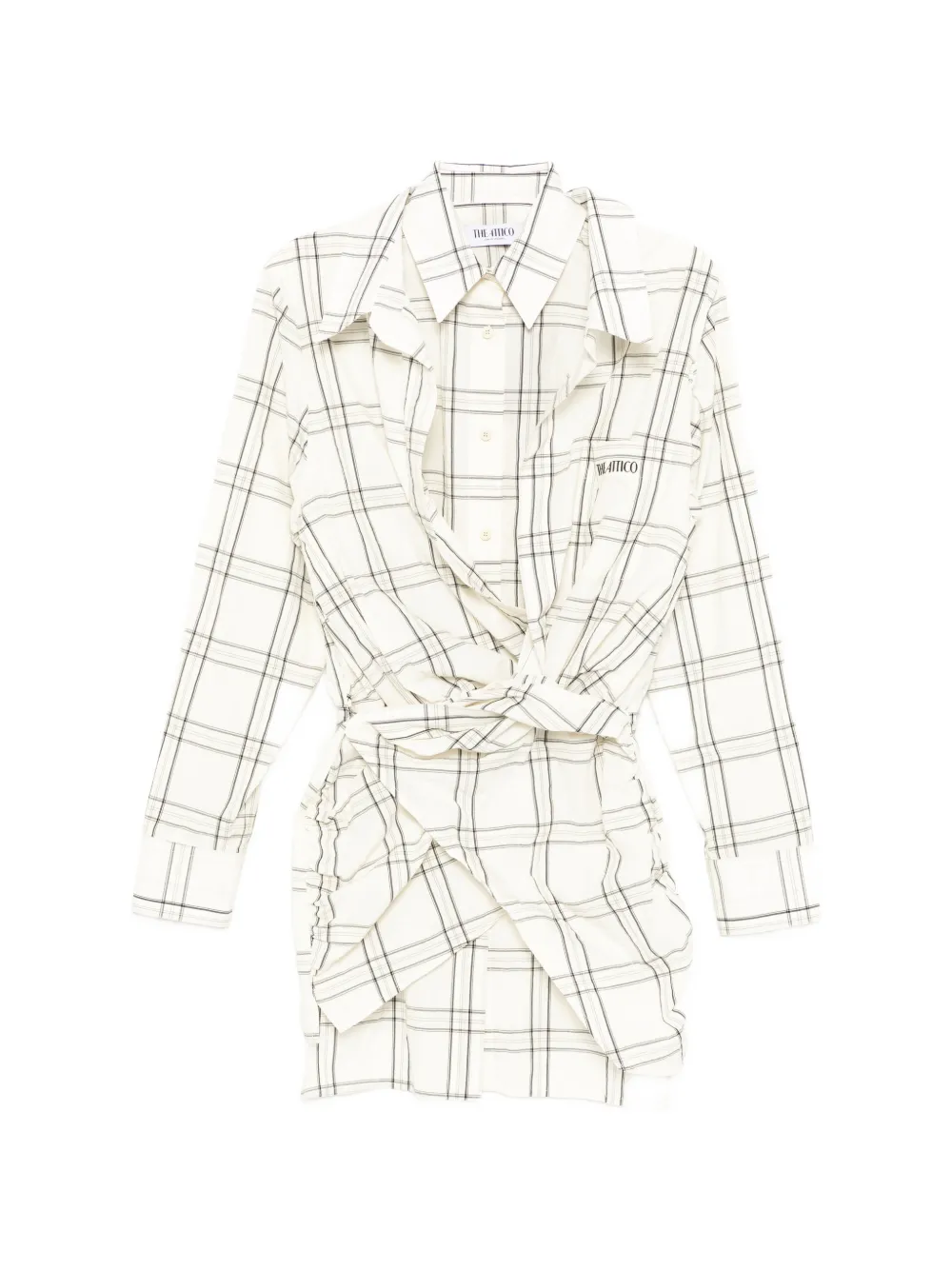 Attico Plaid Mini Dress In Multi