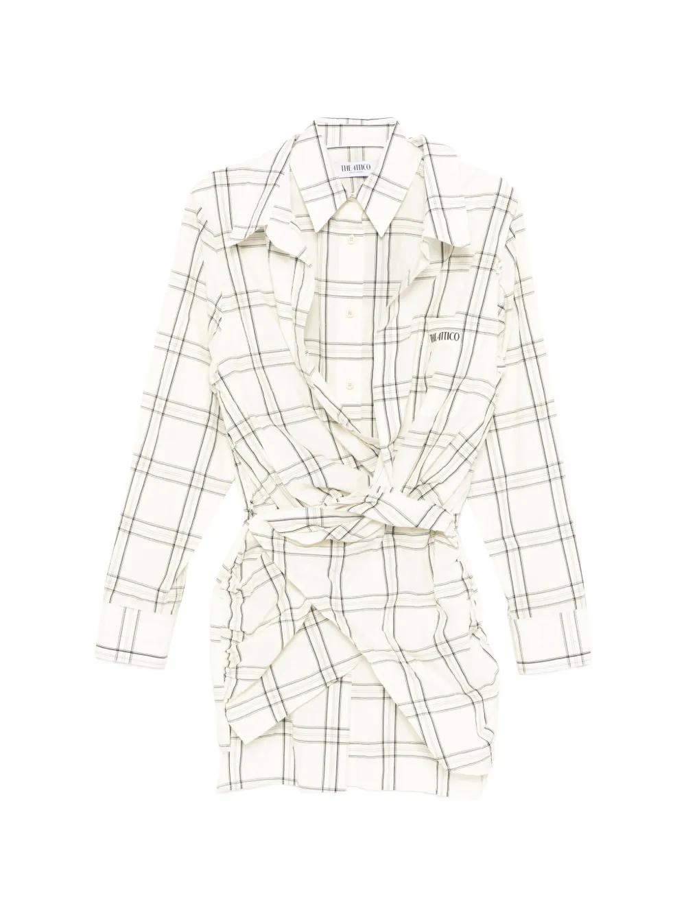 The Attico plaid mini dress - Toni neutri