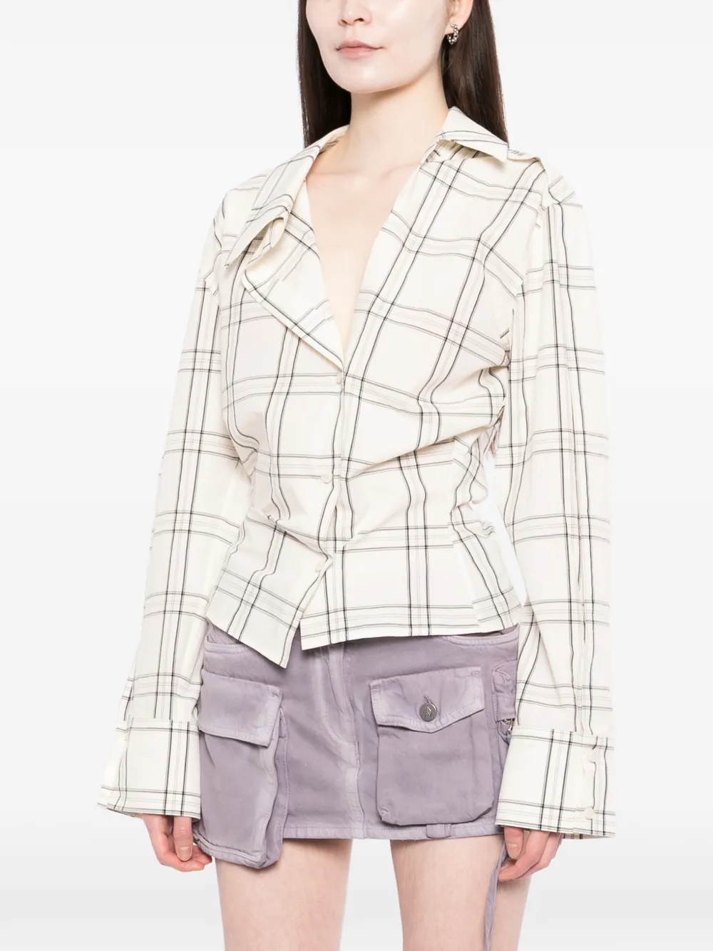 The Attico Geruit blouse Beige