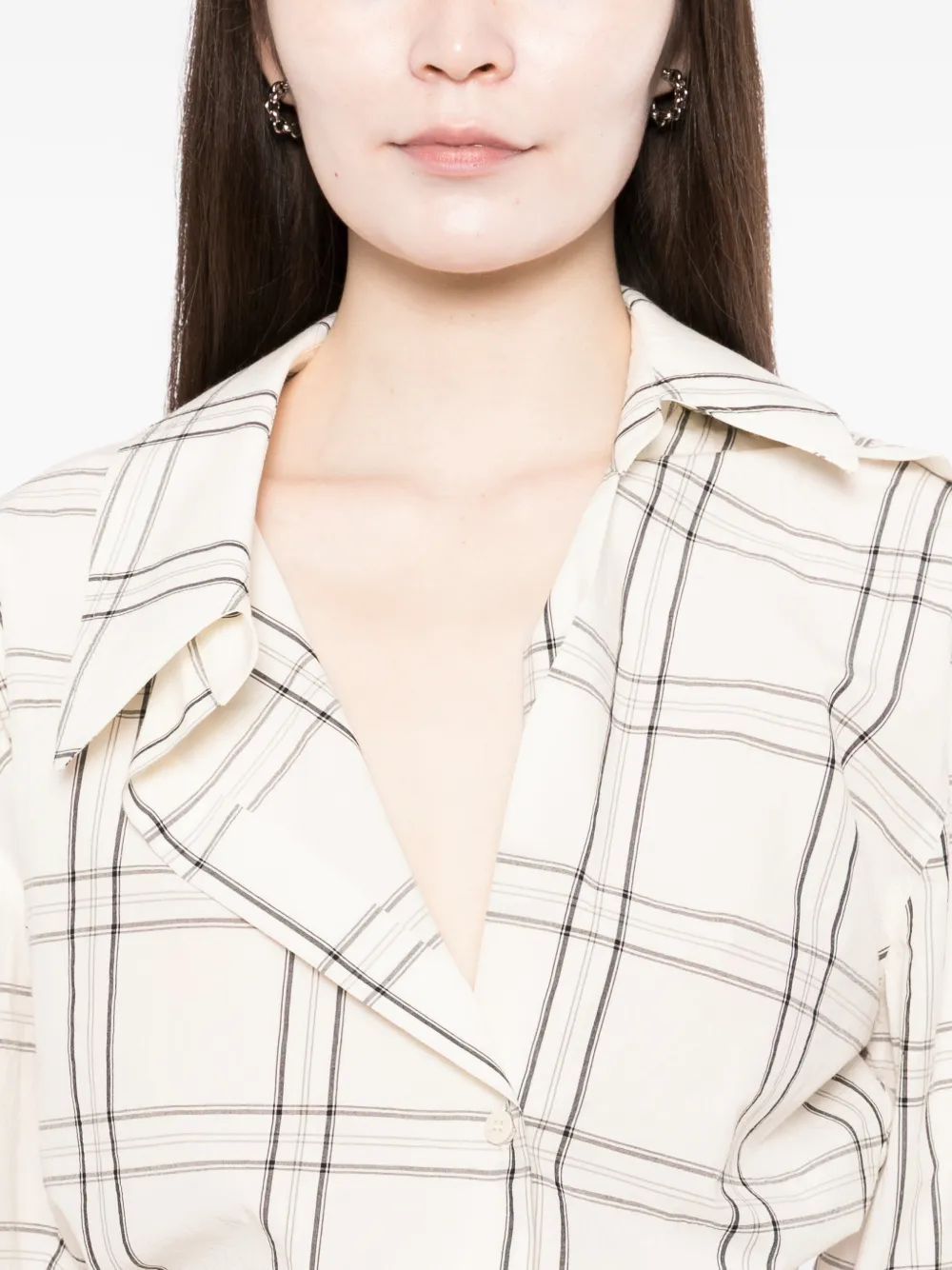 The Attico Geruit blouse Beige
