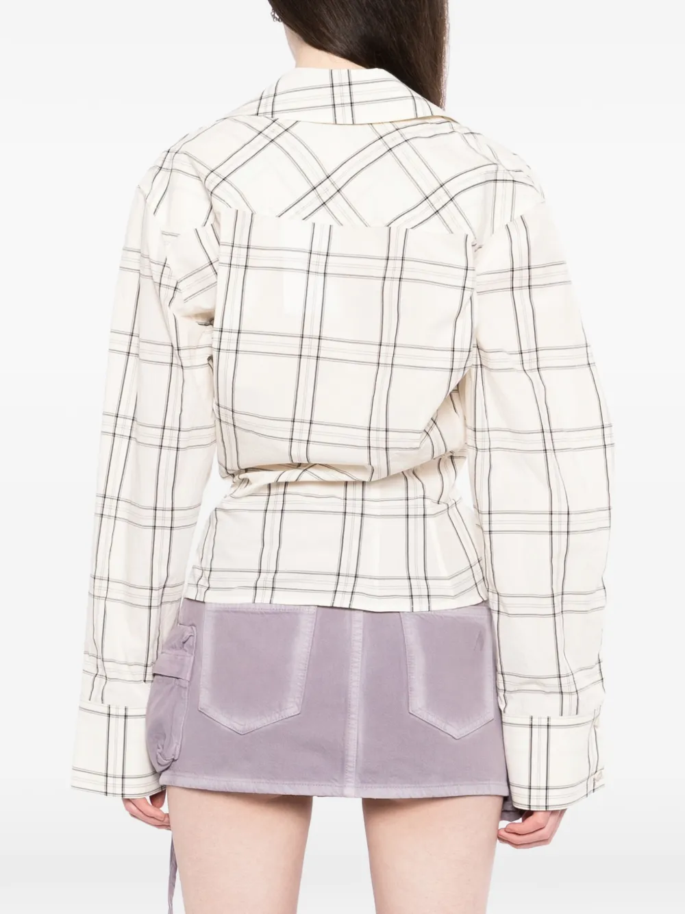 The Attico Geruit blouse Beige