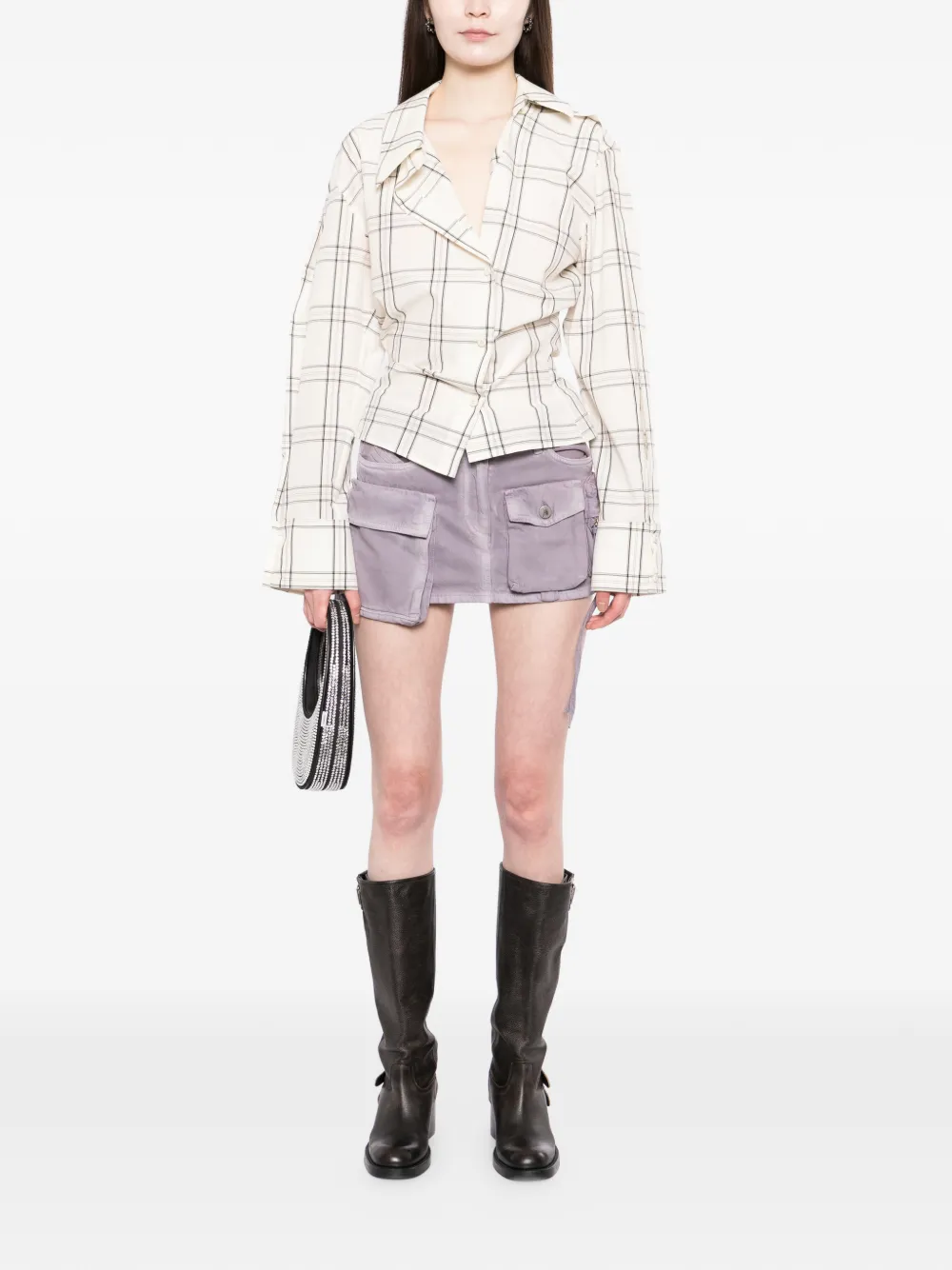 The Attico Geruit blouse Beige