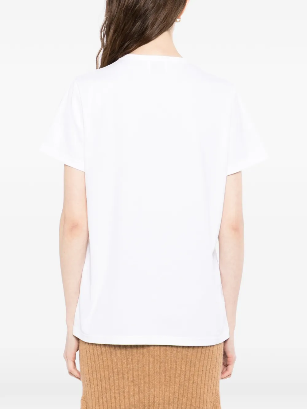 Barrie T-shirt met kasjmier patch en logo Wit