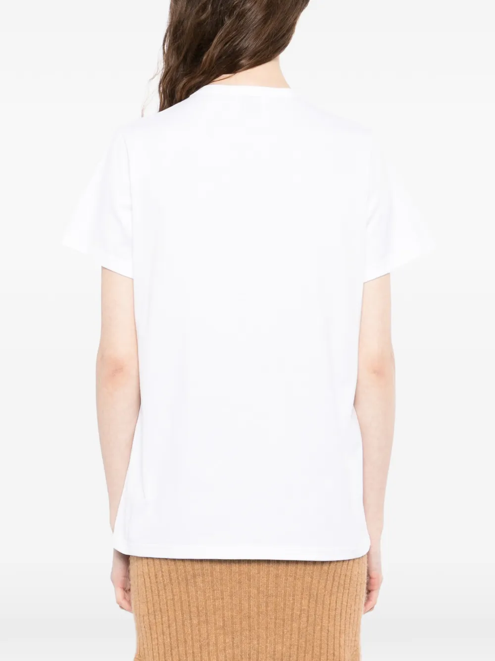 Barrie T-shirt met kasjmier patch en logo Wit