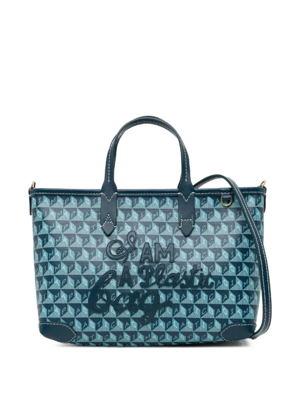 Anya Hindmarch XS I Am a Plastic Tote Bag in Blue