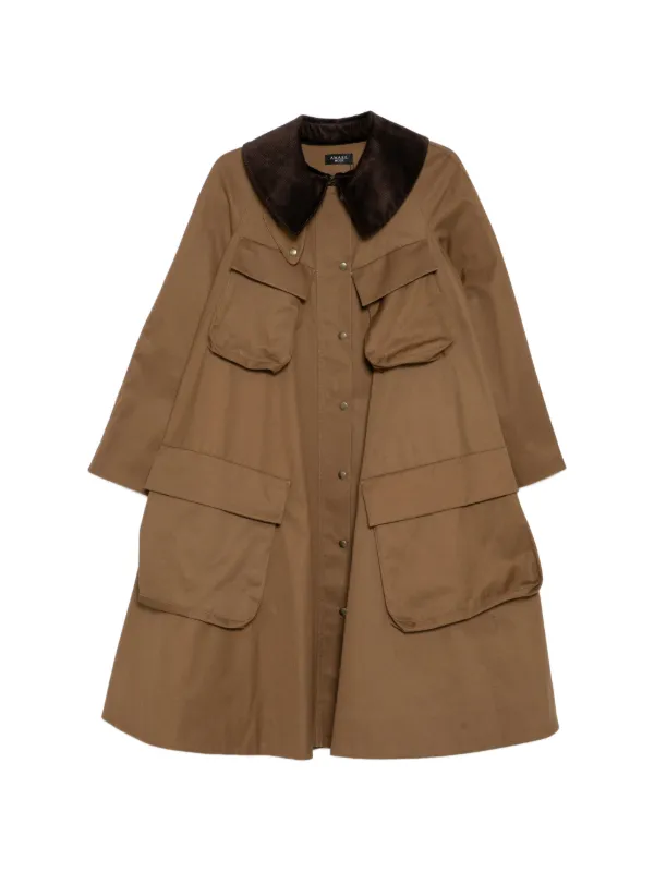 A.W.A.K.E. Mode Gaberdine Coat in Brown