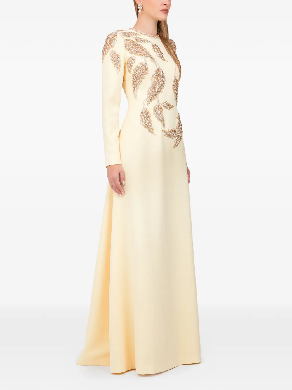 Dina Melwani embellished maxi dress - Geel