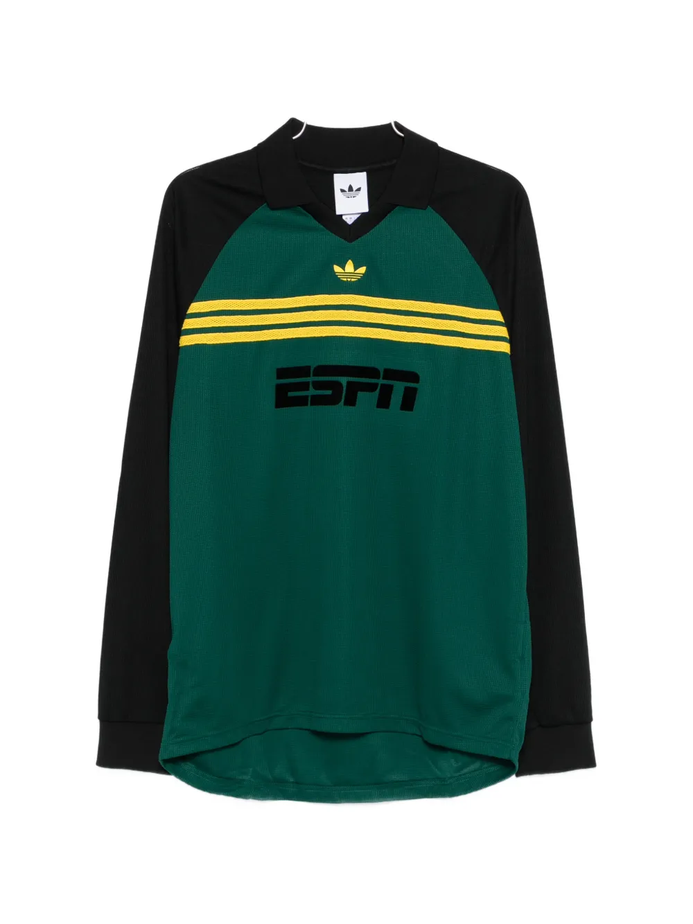 adidas long-sleeve stripe T-shirt - Verde