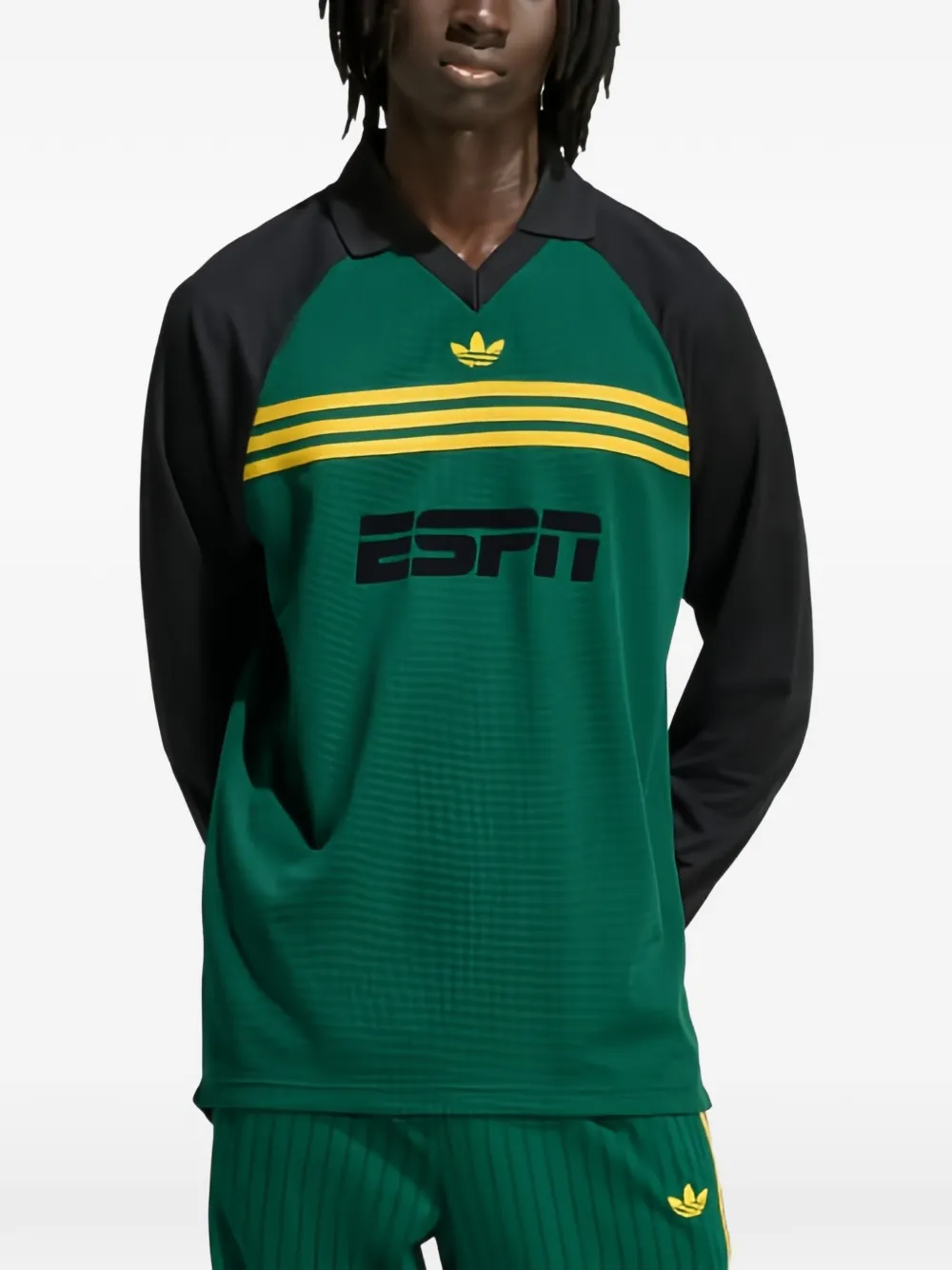 adidas long-sleeve stripe T-shirt