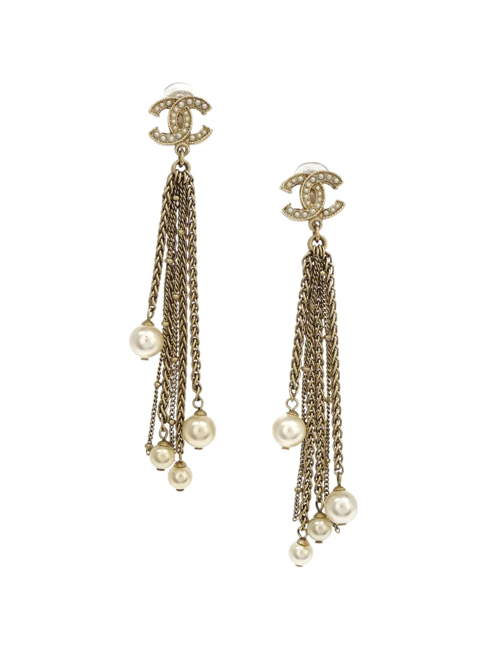 CHANEL Pre-Owned Orecchini pendenti con perle 2019 - Oro