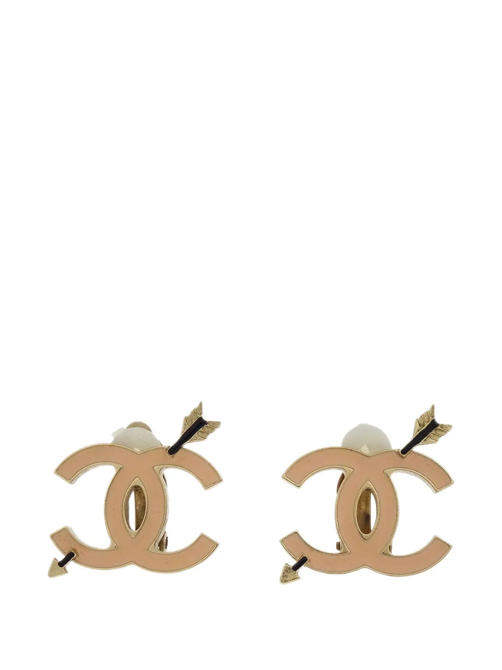 CHANEL Pre-Owned Orecchini con logo CC 2010 - Oro