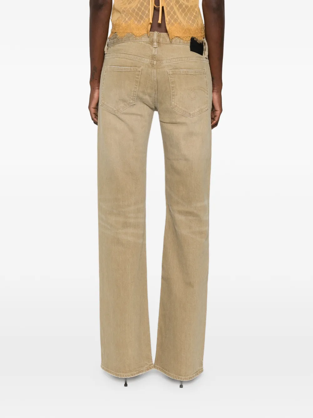 R13 Boy flared jeans met vijf zakken Groen