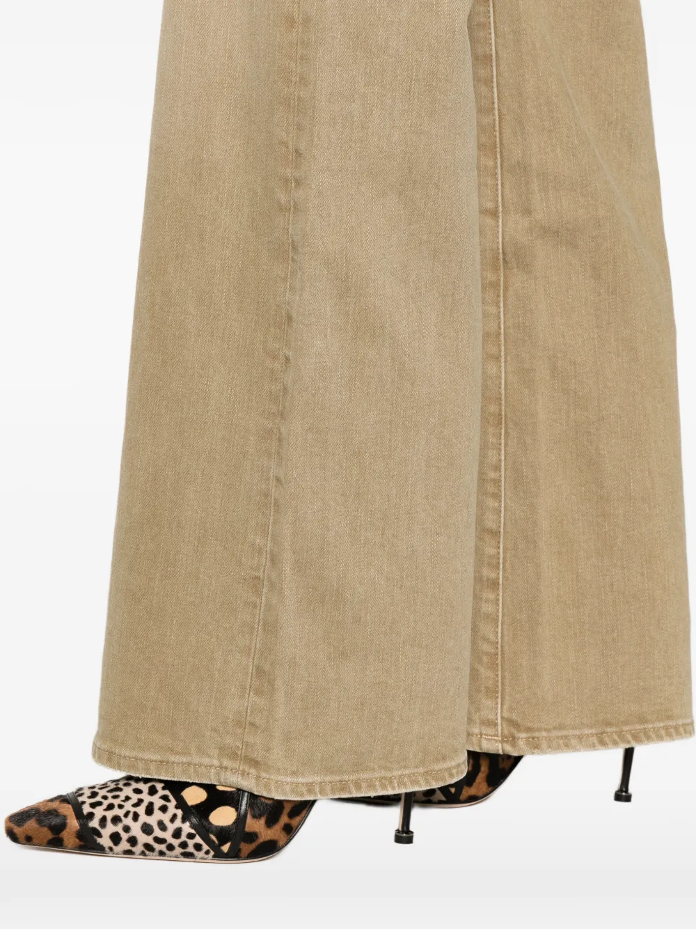 R13 Boy flared jeans met vijf zakken Groen