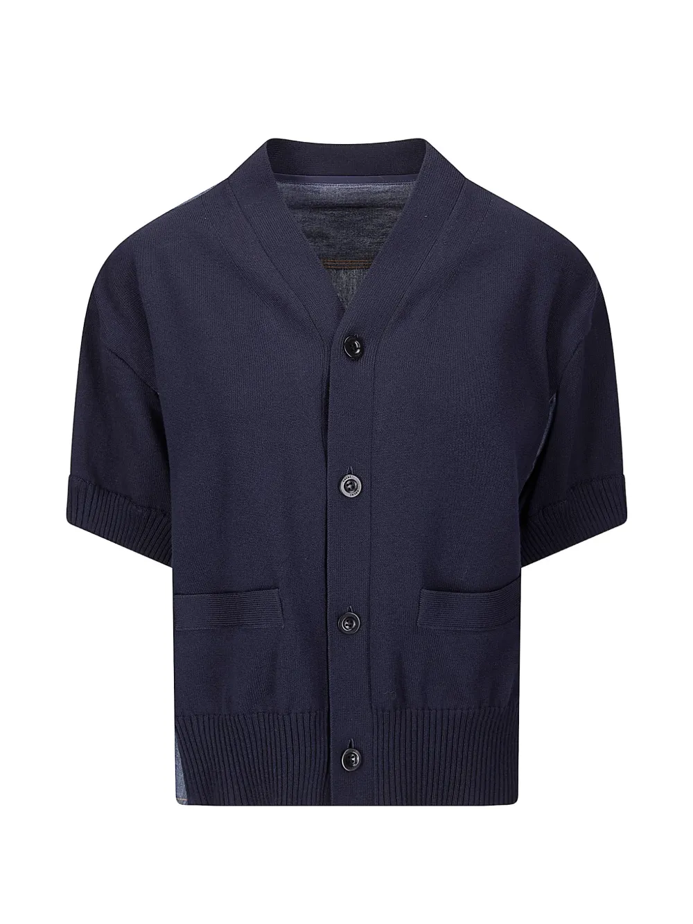 sacai denim knit cardigan - Blu